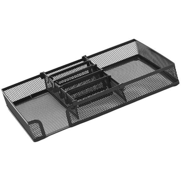 WHAMVOX Desk Drawer Organizer Tray Compartments Mesh Drawer Organizer Storage Tray Metal Pen Holder