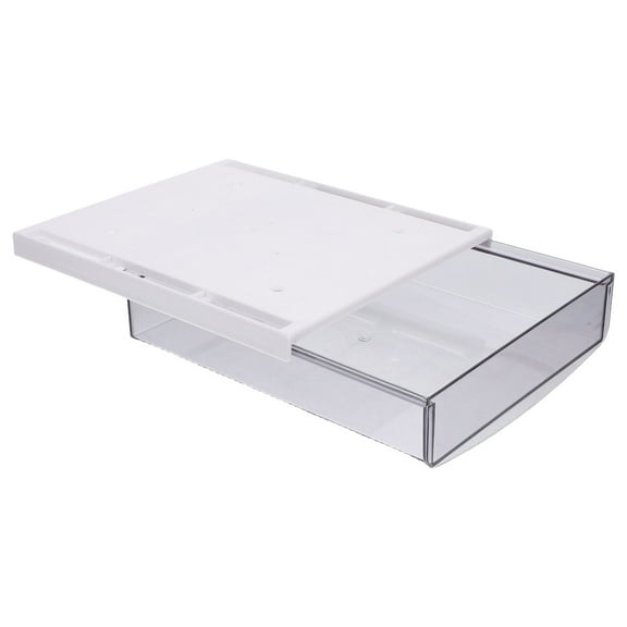 WHAMVOX Under Desk Invisible Drawer Hidden Self-Adhesive Storage Box Transparent Slide Out Drawer For Office Desk Under Table Storage Desk Storage Organizer
