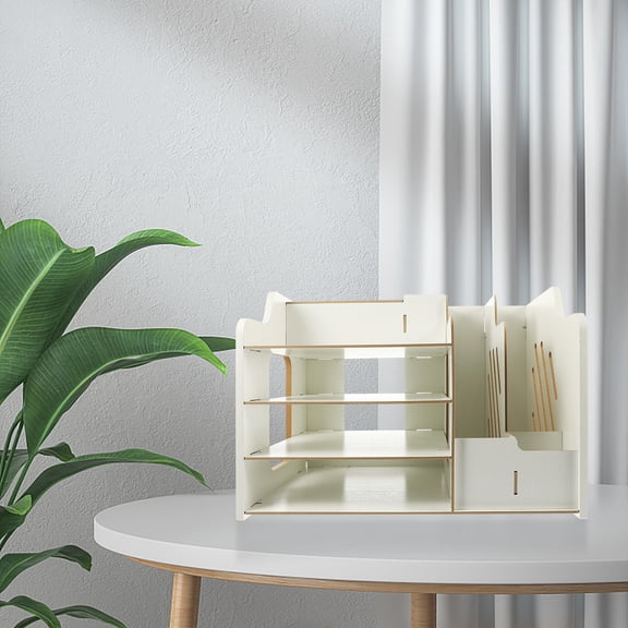 WHAMVOX Desktop Files Holder Multilayer Table Organizer Multiuse Desk Organizer Office Supply