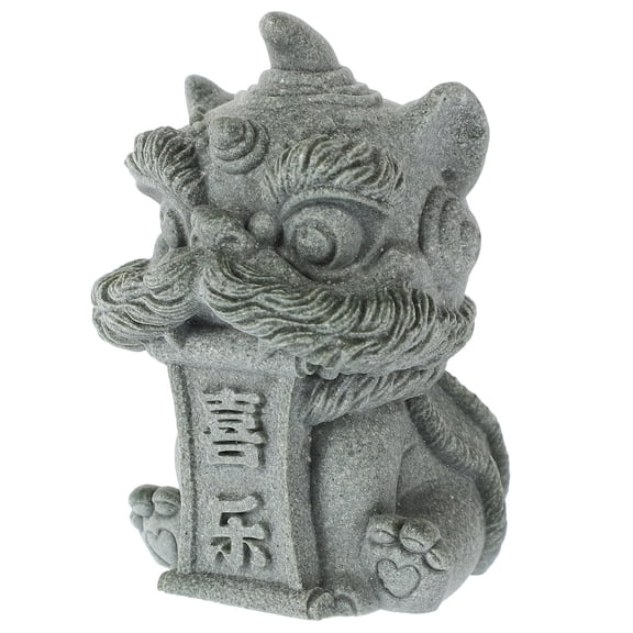 SEWCHICS Tea Pet Lion Statue Grey 1Pcs 2.67X2.16X1.81In