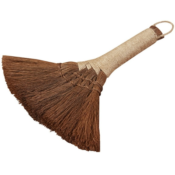 FESTFENDS Household Brush Old Fashioned Whisk Broom Palm Fiber 1Pcs 11.8x7.9x1.6In