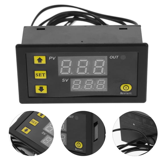 WHAMVOX Digital Temperature Control Module Black Plastic for Car Use DC 12V Input Power Compatibility