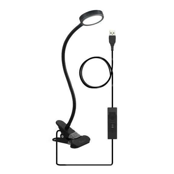 WHAMVOX Dimming Lights Desk Clamp Bed Reading Student Black
