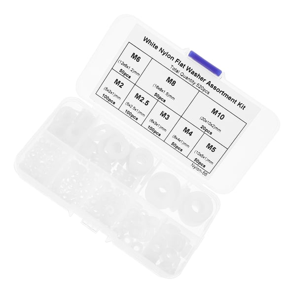 WHAMVOX White Plastic Flat Washers for Dryer and Dishwasher, Insulated Replacement Parts for Home Appliance Repairs