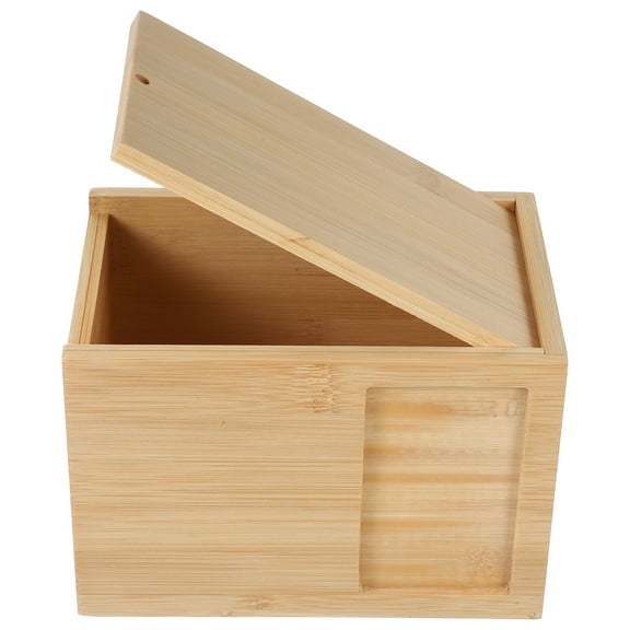 FESTFENDS Bamboo Pet Urn Beige For Pet Ashes Container Home Display 1Pcs 7.3x4.9x4.9in