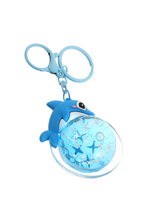 Dolphin Keychain Blue Acrylic Adorable Whale Design for Home