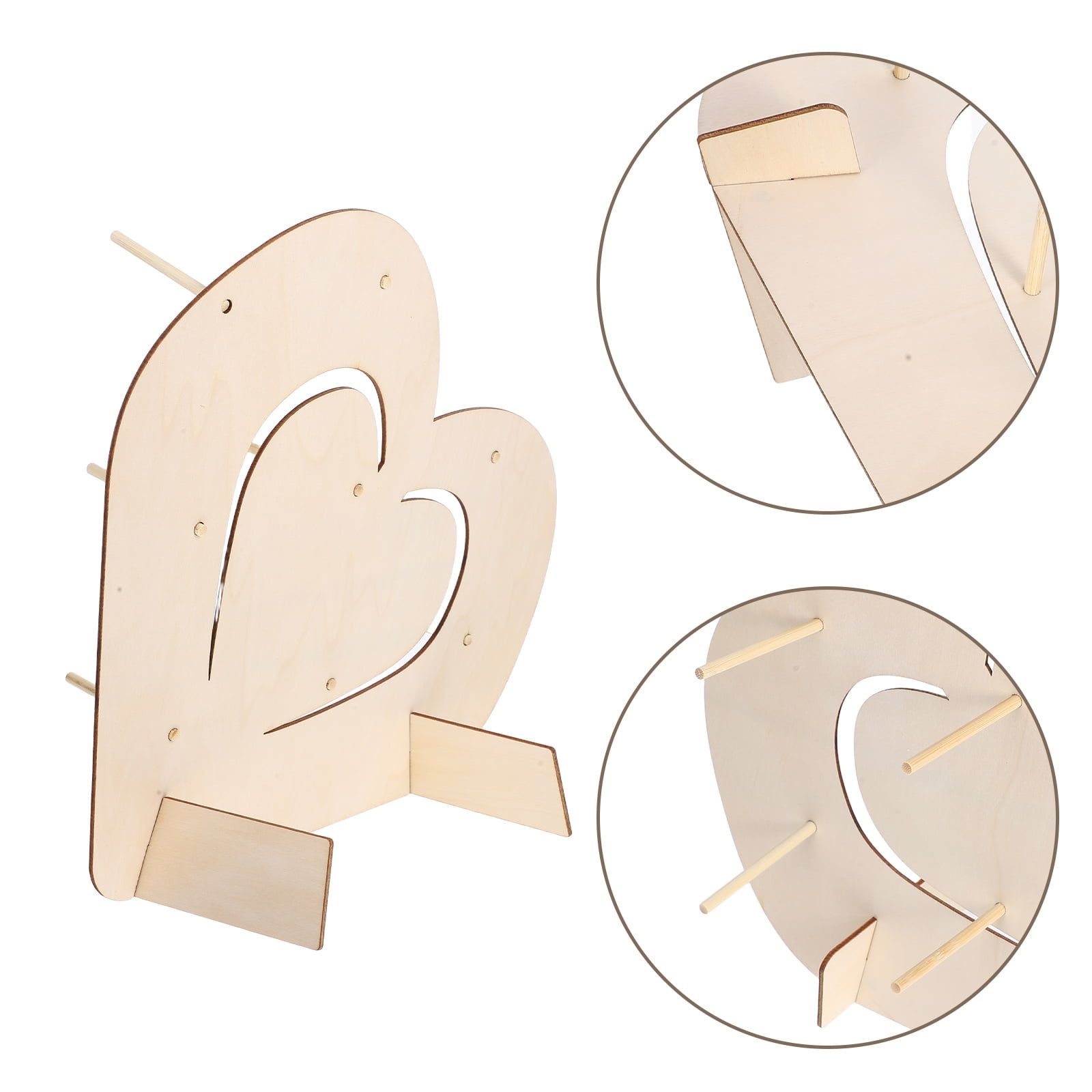 WHAMVOX Wooden Cake Stand Elegant Beige Donut Holder for Decor Versatile Design Sturdy Construction 7.5 Inches