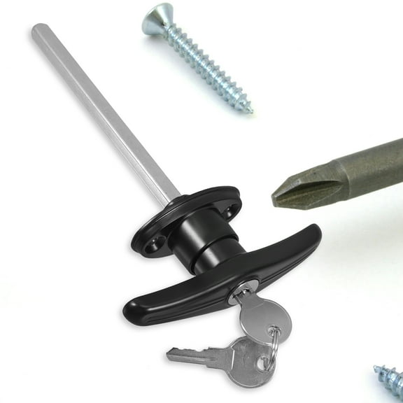 WHAMVOX  Door Handle with Key T-shaped Lock Garage Hardware