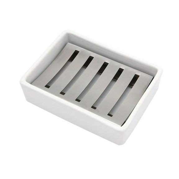WHAMVOX Double Layer Detachable Soap Box in Stainless Steel and Storage Great for Bathroom