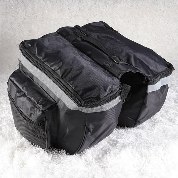 WHAMVOX Double Side Rear Back Bag Waterproof Mountain and Road Bike Tail Seat Bag(Complete Black, Double Packings without Label)
