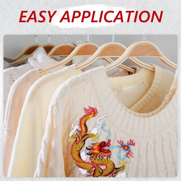 ROMANSENTIAL 1Pair Versatile Iron on Dragon Embroidered Patch for Jackets Cheongsam and Clothing
