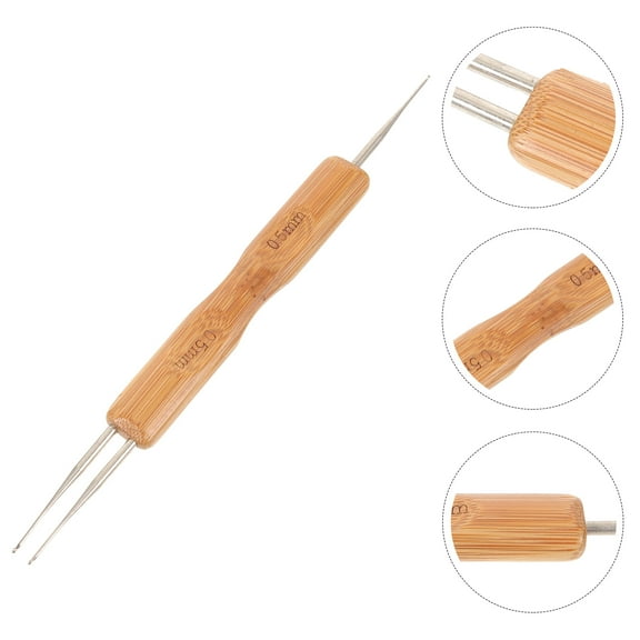 YSNOOWE Dreadlocks Crochet Hook Set Light Brown Stainless Steel 1Pcs 6.7x0.6In