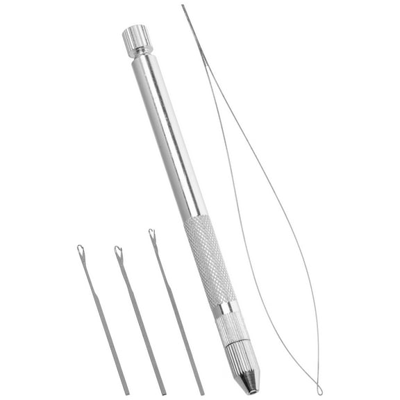 SEWCHICS Silver Metal Crochet Hooks for Hair Dreadlocks with Comfortable Handle Design and Detachable Needle Head 1 Set