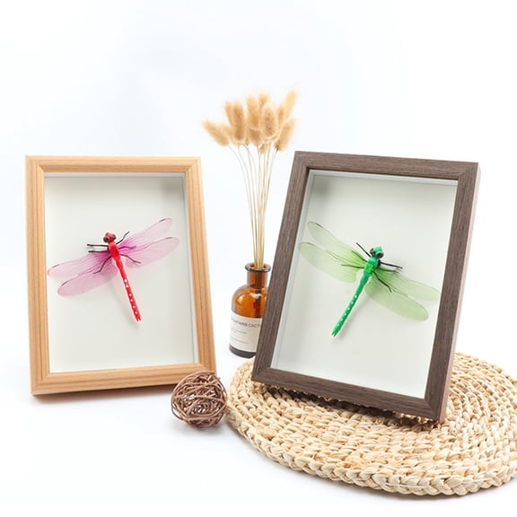 KHBUAB Cafe Photo Frame Khaki Synthetic Material Pressed Flower Display 1Pcs 7X5X1.2in