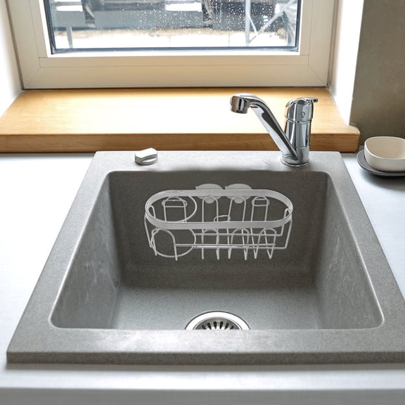 WHAMVOX No Drill Sink Sponge Holder Kitchen Sponge Box Suction Cup Kitchen Brush Holder Stainless Steel Sink Organizer Space-Saving Bathroom Sponge Rack