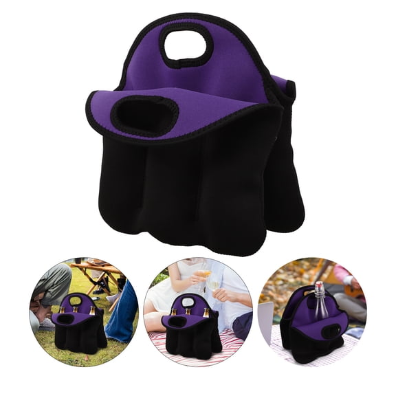 WHAMVOX Drink Carrier with Handle Portable Beer Bottle Sleeve Travel 28.50X28.50X1.00CM