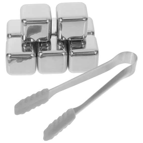 WHAMVOX Drinks Stainless Steel Ice Cubes Sturdy Reusable Ice Cubes 2.7X2.7X2.7CM Silver