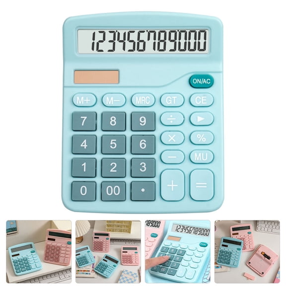 YSNOOWE Office Calculator Abs Sky Blue For Accountants 1Set 5.7X4.7X1In