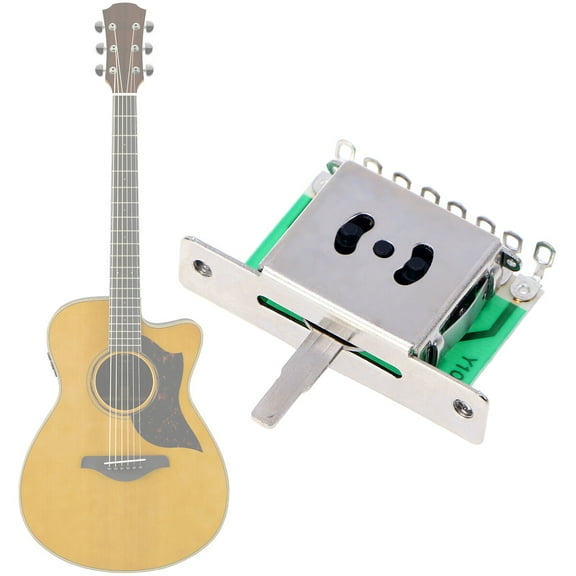 WHAMVOX Durable 5 Way Guitar Switch with White Knob for Electric Guitar Metal Plastic Multi
