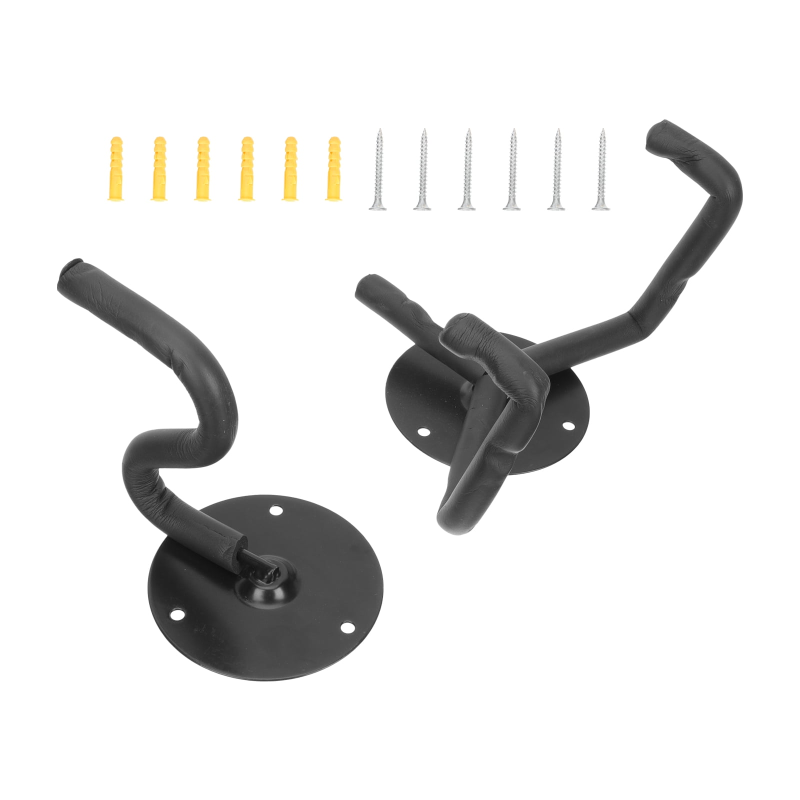 WHAMVOX Durable Black Metal Guitar Wall Mount for Storage  Includes Screws, Holds Bass and Ukulele, Compact Size