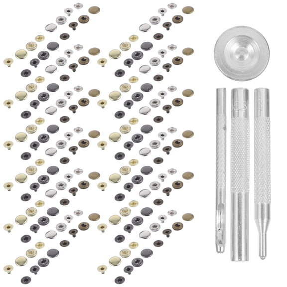WHAMVOX Durable Metal Snap Buttons for Clothes Bags Assorted Color Fashion Decorations 1 Set