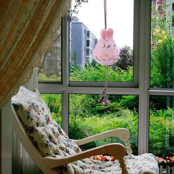 ROMANSENTIAL Bell Shaped Wind Chimes Ceramic Pink 1Pack Decorative Sound Producing