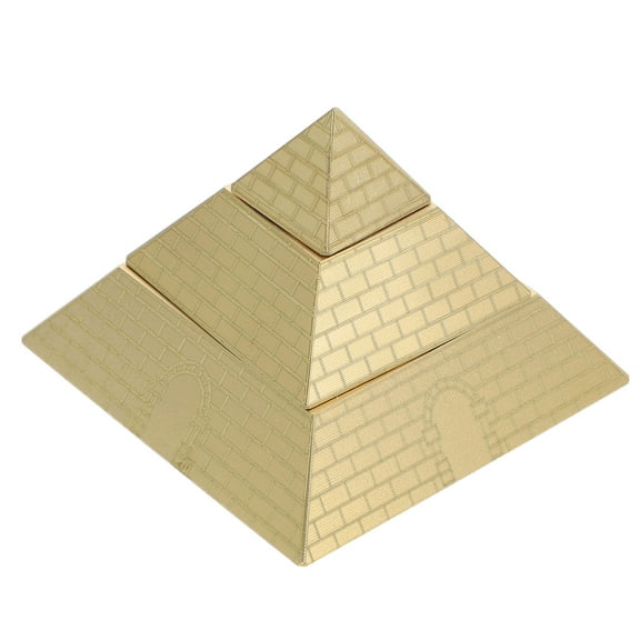 WHAMVOX Egyptian Pyramid Statue Mini Brass Rotating Pyramid Figurine Ancient Building Model Office Desk Toy For Home Souvenirs Decor