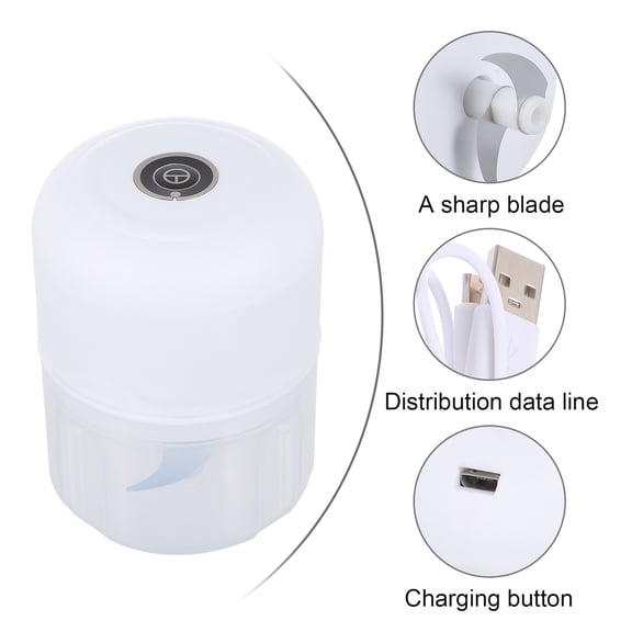 WHAMVOX Electric Garlic Crusher and Ginger Mincer with Stainless Steel Blades for Kitchen Use Portable and Lightweight 250ml