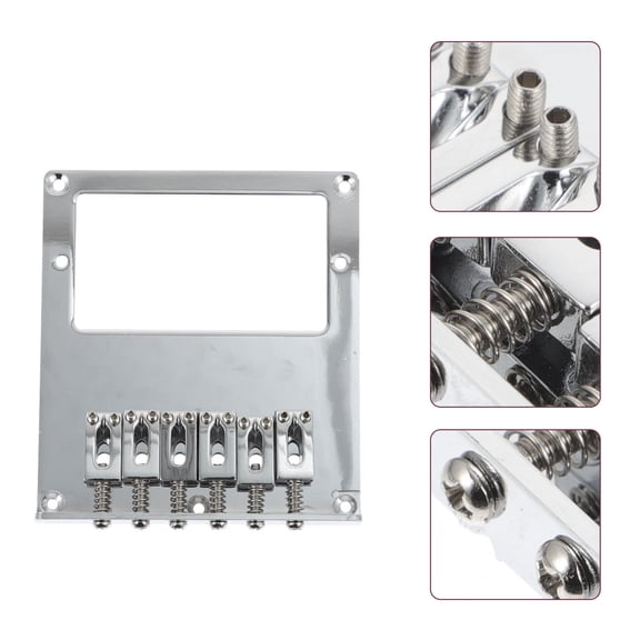 LITINKIMI Metal Electric Guitar Bridge Silver 1 Set 4.0X3.5X0.4In