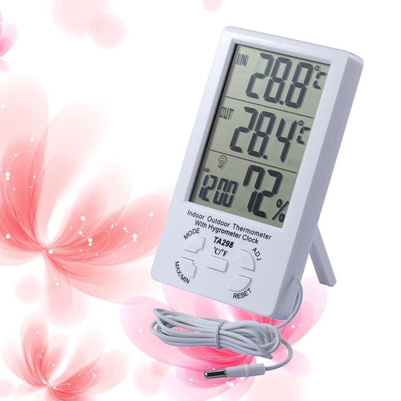 WHAMVOX Electronic Hygrometer Display Celsius Small Digital Indoor White