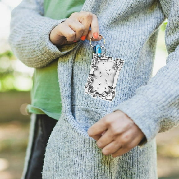 WHAMVOX Electroplate Plastic Irregular Frame Keychain Photo Frame Holder For Id Badge And Student Card Diy Keychain Supplies