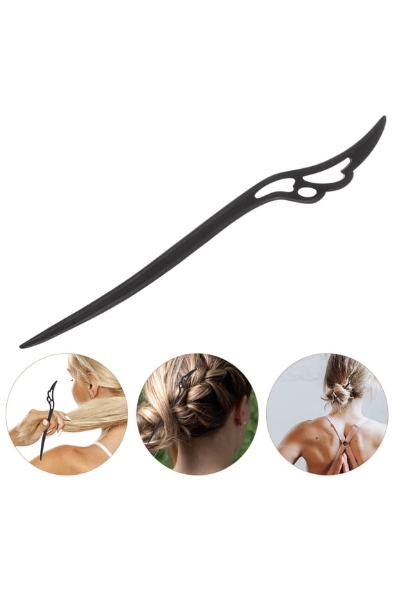 Elegant Ebony Wooden Hairpin for Women with Durable Quality and Versatile Style Black