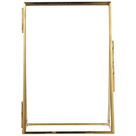 WHAMVOX Elegant Golden Glass Photo Frame with Brass Frame for Artwork Or Certificate Display At Home
