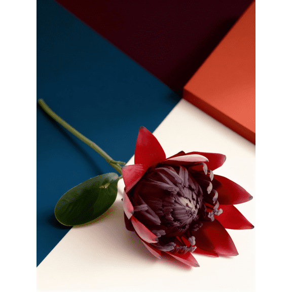 WHAMVOX Elegant Red Faux Protea Flower for Weddings and Home Adornment
