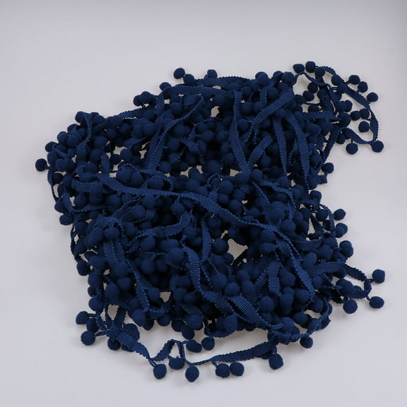 SEWCHICS Pom Ball Navy For Women Fringe Lace Trim 1Set 35.4X1X0.5In