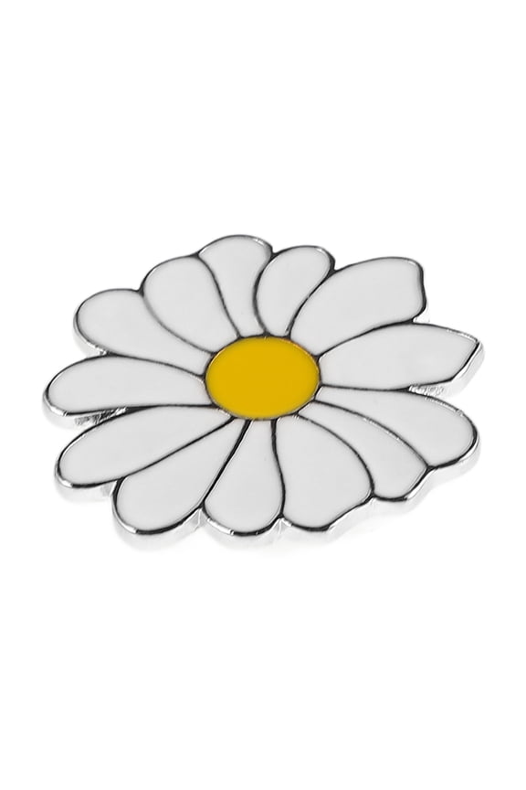 Enamel Plant Pattern Round Badges Daisy Brooch Summer Style