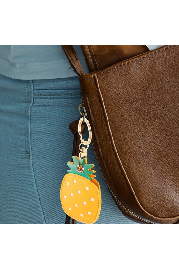 Entrance Guard Card Cover Keychain Pineapple Shaped Access Control PU Case