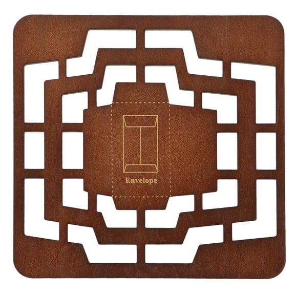 WHAMVOX Envelope Guide Stencil Envelope Writing Stencils 14.20X14.20X0.30CM Coffee