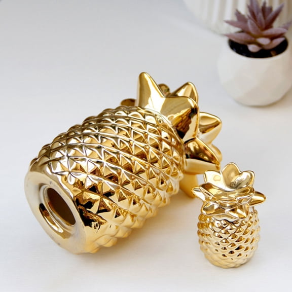 WHAMVOX European Style Desktop Decor Golden Pineapple Adornment Ceramics Home Decor
