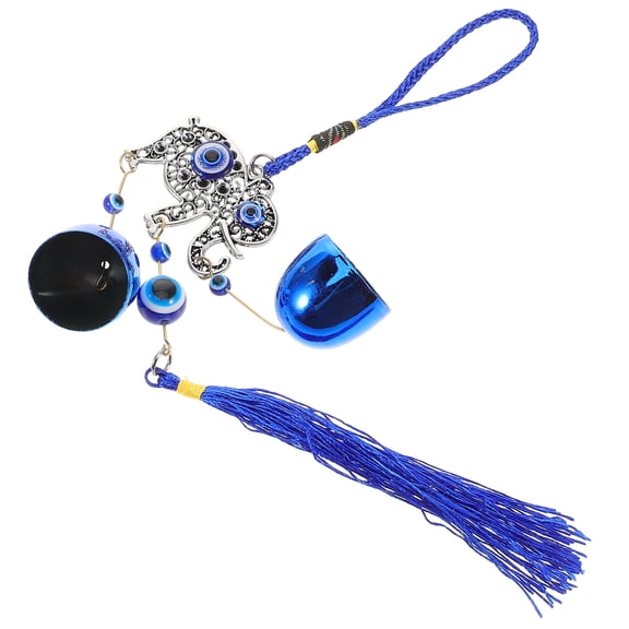 KHBUAB Evil Eye Wind Chime Metal Hanging Ornament Turkish Protective Charm for Car Interior, 1 Pack