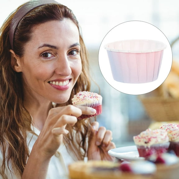 WHAMVOX Exquisite Paper Cake Cups for Baking Use Assorted Color 50 Pieces Small Size
