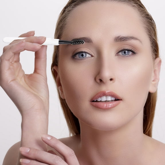 WHAMVOX Eyelash Brush with Lid for Women Transparent Plastic 6pcs Eyebrow Comb Tool