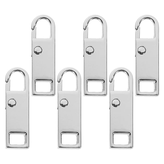 FESTFENDS Universal Metal Zipper Head Silver 6Pcs 1.2X0.34X0.14in