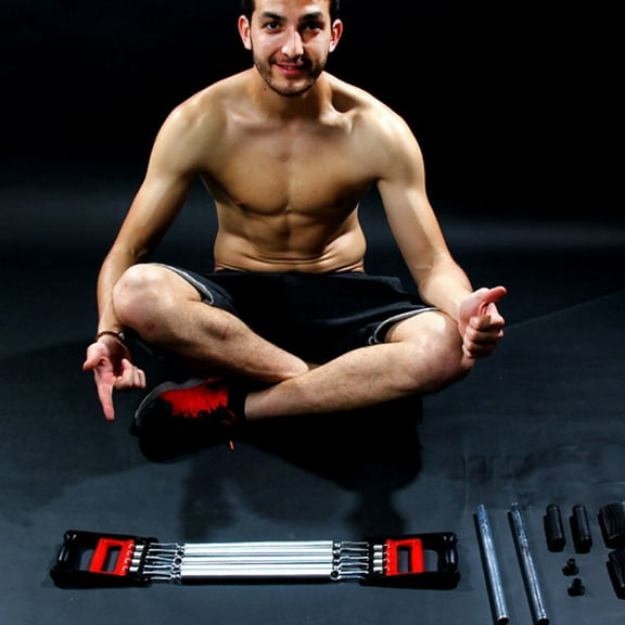 WHAMVOX FRCOLOR Adjustable 5 Spring Chest Expander Pull Stretcher Elastic Bands for Muscle Training