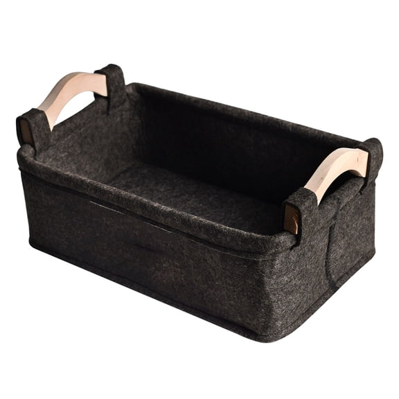 WHAMVOX Dark Grey Fabric Storage Basket with Lid, Rectangular Laundry Hamper for , Child, and Home Organization