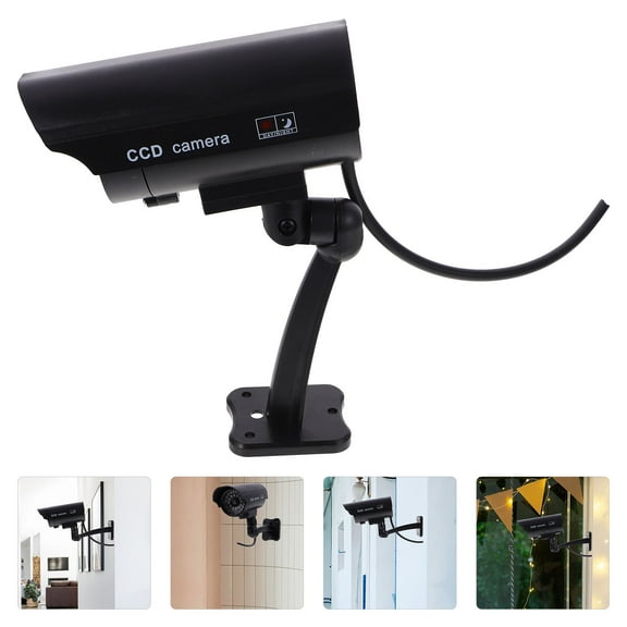 WHAMVOX Fake Camera Imitation High Simulation CCTV Camera Outdoor Monitor Waterproof without Battery (Black)