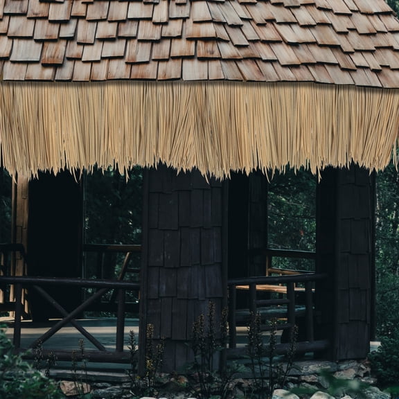 WHAMVOX Artificial Thatch Roofing Khaki Fake Straw Roof for Garden Use