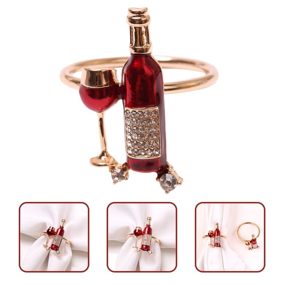 WHAMVOX Farmhouse Napkin Rings Made of Zinc Alloy for Decoration Red Color Fits Various Scenes 4 Pieces