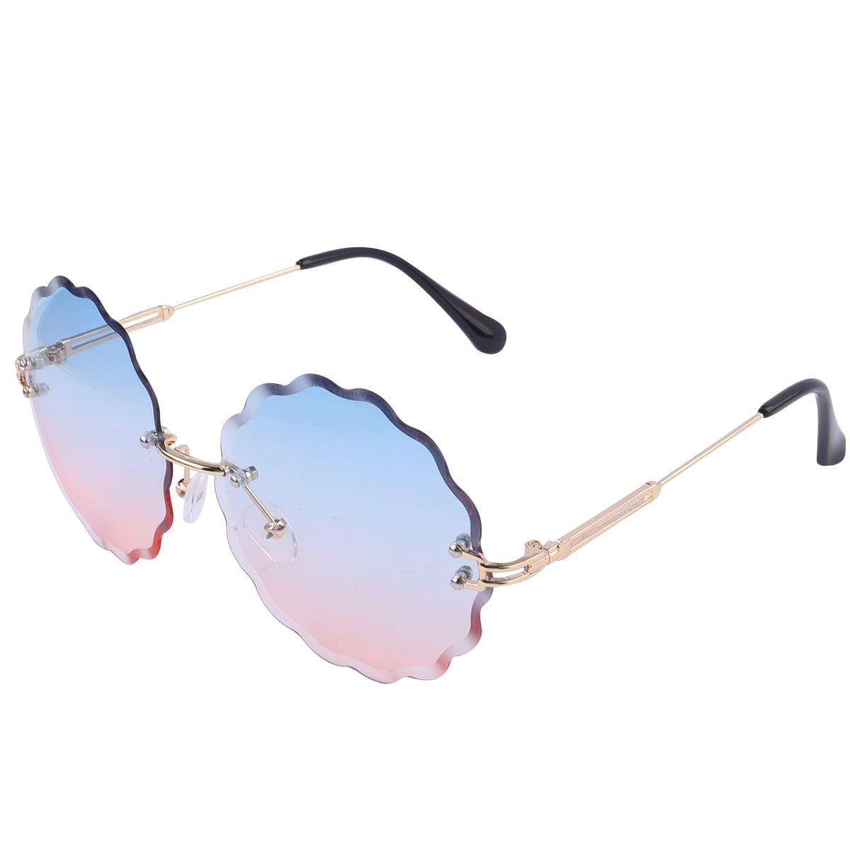 WHAMVOX Fashion Blue Resin and Metal Round Glasses for Decor