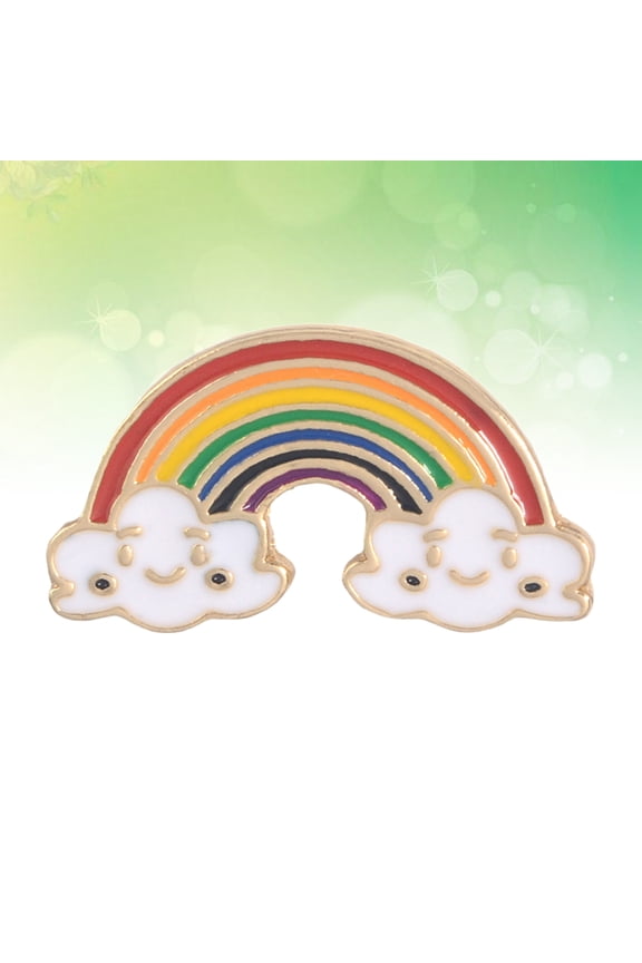 Fashion Cartoon Rainbow Clouds Brooch Alloy Pin for Women Assorted Color 2.9x1.6cm